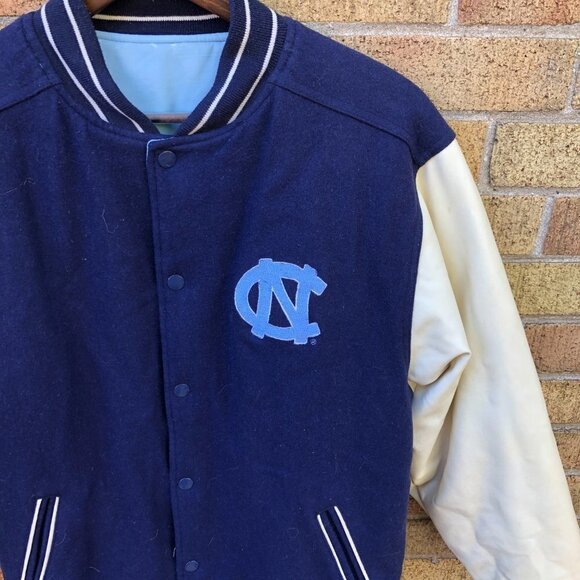 Vintage 1996 Mighty Mac Sports Reversible North Carolina UNC Varsity Jacket - Picture 6 of 15